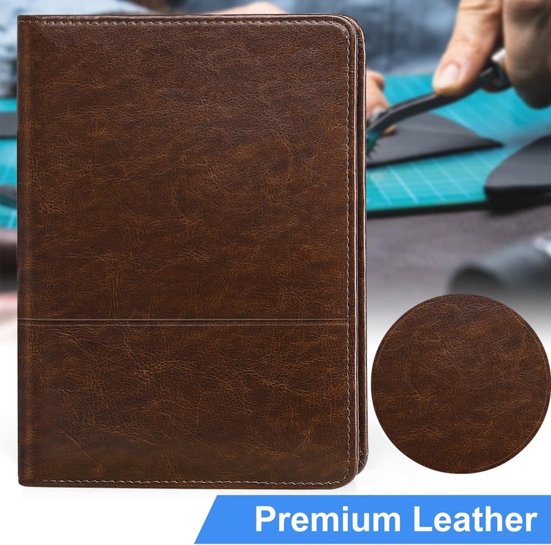 Gorbado Padfolio/Portfolio Binder, Mini Padfolio Portfolio Binder 5 x 8 Legal Writing Pad, A5 Document Organizer Folder for Men Women,Brown. - Image 4